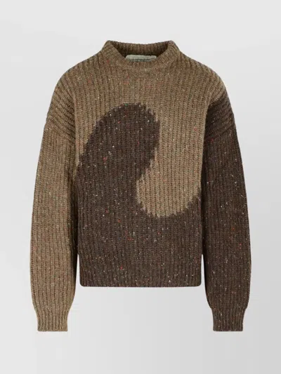 ERL COLOR BLOCK CREW NECK KNIT SWEATER