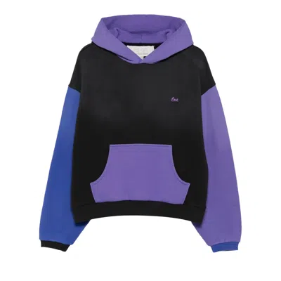 Pre-owned Erl Color Block Hoodie Knit 'black/purple' | Men's Size L
