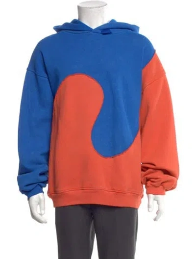 Pre-owned Erl Colorblock Pattern Crew Neck Hoodie In Multi