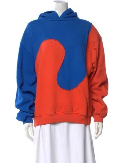 Pre-owned Erl Colorblock Pattern Crew Neck Sweater In Orange