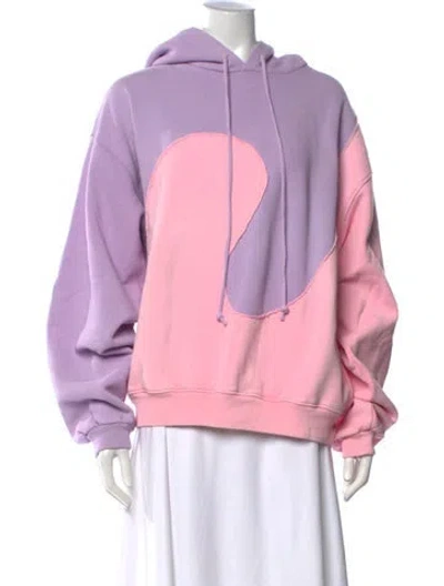 Pre-owned Erl Colorblock Pattern Crew Neck Sweater In Purple