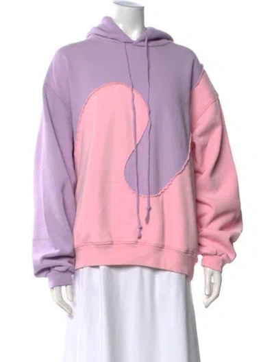 Pre-owned Erl Colorblock Pattern Crew Neck Sweater In Purple
