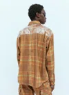 Erl Corduroy Printed Overshirt In Brown