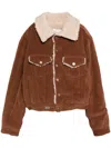 Erl Corduroy Shearling Jacket In Brown