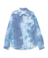 Erl Tie-dye Corduroy Overshirt In Blue
