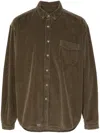 Erl Cotton Corduroy Shirt In Brown