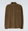 Erl Cotton Corduroy Shirt In Green
