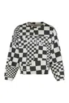 Erl Checkerboard-pattern Sweatshirt In Brown