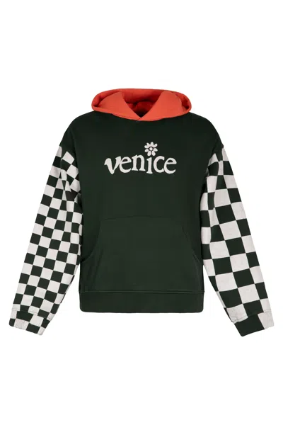 Erl Cotton Hoodie In Black