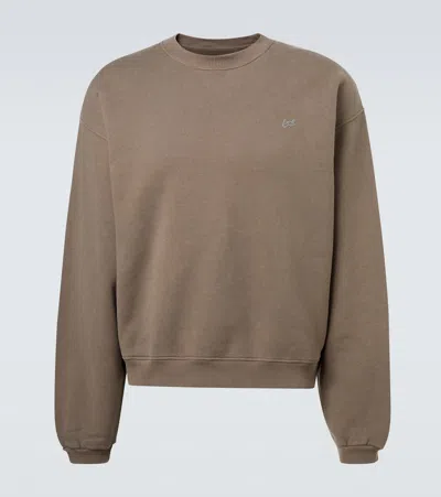 Erl Cotton Jersey Sweatshirt In Brown