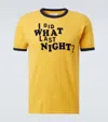 Erl What I Did Last Night T-shirt In Yellow