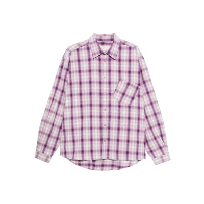 Erl Checkered Shirt In Purple