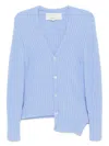 Erl Cozy Asymmetric Cardigan In Blue