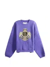 Erl Crest-patchwork Sweater In Purple