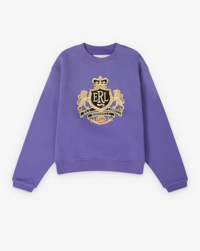 Erl Crest-patchwork Sweater In Purple
