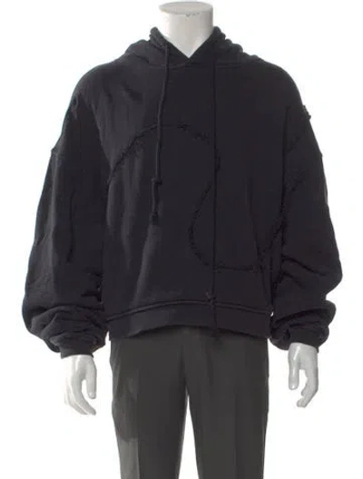 Pre-owned Erl Crew Neck Long Sleeve Hoodie In Black