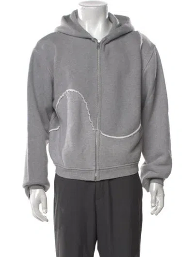 Pre-owned Erl Crew Neck Long Sleeve Hoodie In Grey