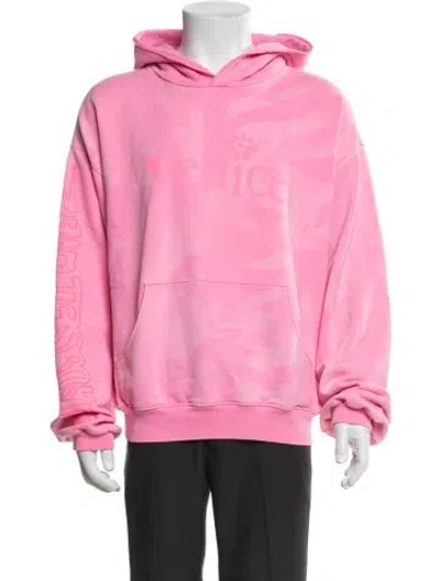 Pre-owned Erl Crew Neck Long Sleeve Hoodie In Pink