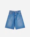 Erl Denim Indiana Skate Shorts In Blue