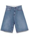 Erl Gender Inclusive Indiana Skate Denim Shorts In Blue