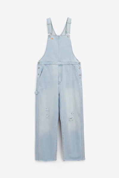 Erl Denim Overall Suit In Cyan