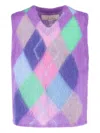 Erl Diamond-knit Vest In Purple