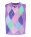Erl Diamond Waistcoat In Purple