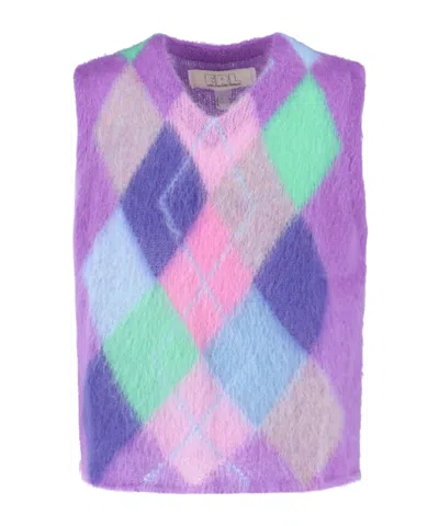 Erl Diamond Waistcoat In Purple