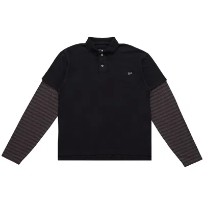 Pre-owned Erl Double Sleeve Polo T-shirt 'black' | Men's Size Xl