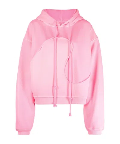 Erl Drawstring Hooded Hoodie In Pink