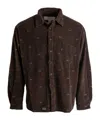Erl Embroidered Corduroy Shirt In Brown
