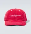 Erl Embroidered Cotton Baseball Cap In Red