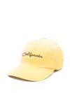Erl Embroidered-slogan Cap In Yellow