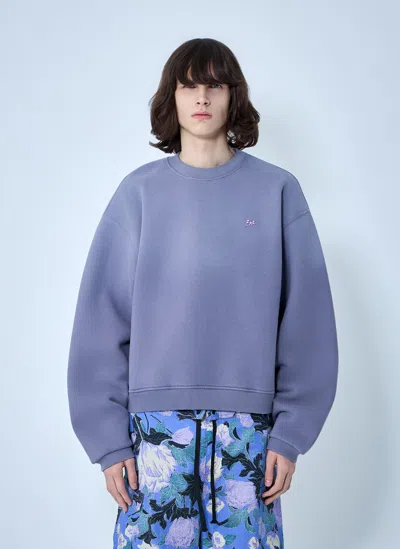 Erl Logo-embroidery Sweatshirt In Purple