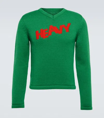 ERL EMBROIDERED WOOL-BLEND SWEATER