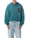 Erl Unisex Letterman Hoodie In Green