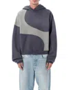 Erl Gender Inclusive Wave Cotton Blend Hoodie In Gray