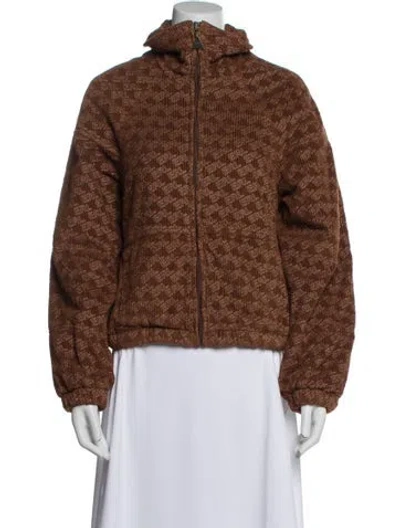 Pre-owned Erl Faux Fur Jacket In Brown