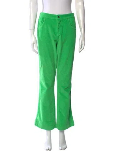 Pre-owned Erl Flared Pants In Green