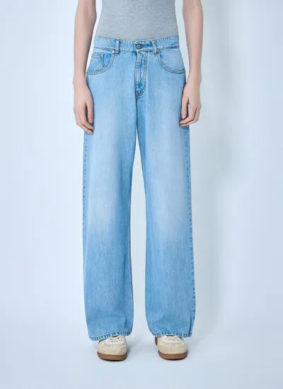 Erl Flared Wide-leg Jeans In Blue