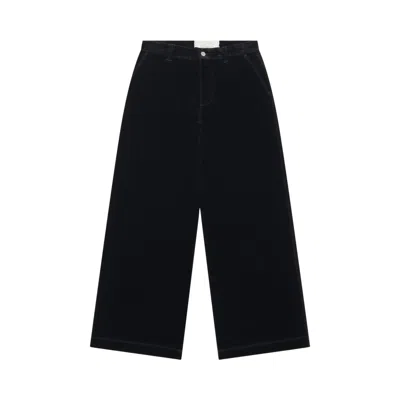Pre-owned Erl Flocked Denim Chino Pants Woven 'black' | Men's Size S