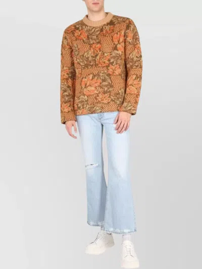 ERL FLORAL JACQUARD KNIT SWEATER