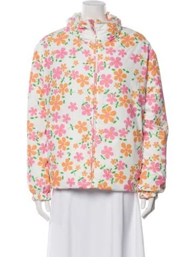 Pre-owned Erl Floral Print Down Jacket In Pink