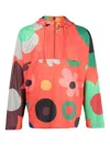 Erl Floral-print Half-zip Jacket In Orange
