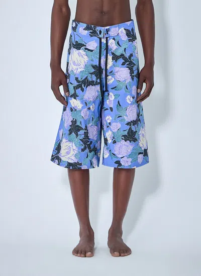 Erl Floral Swim Shorts In Purple