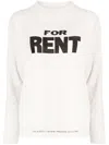 Erl For Rent Slogan-print Jumper In Neutrals