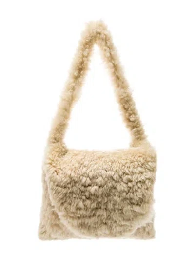 Pre-owned Erl Fur Shoulder Bag In Neutral