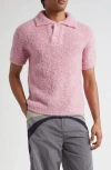 Erl Gender Inclusive Alpaca Blend Polo Sweater In Pink