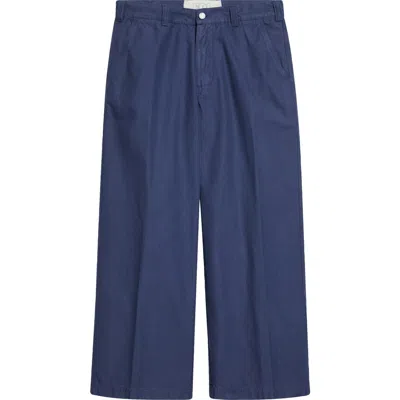 Erl Gender Inclusive Crop Chinos In Blue