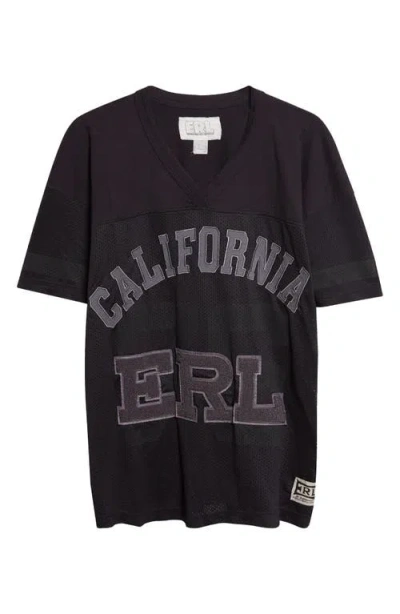 Erl Gender Inclusive Mesh Football T-shirt In Black